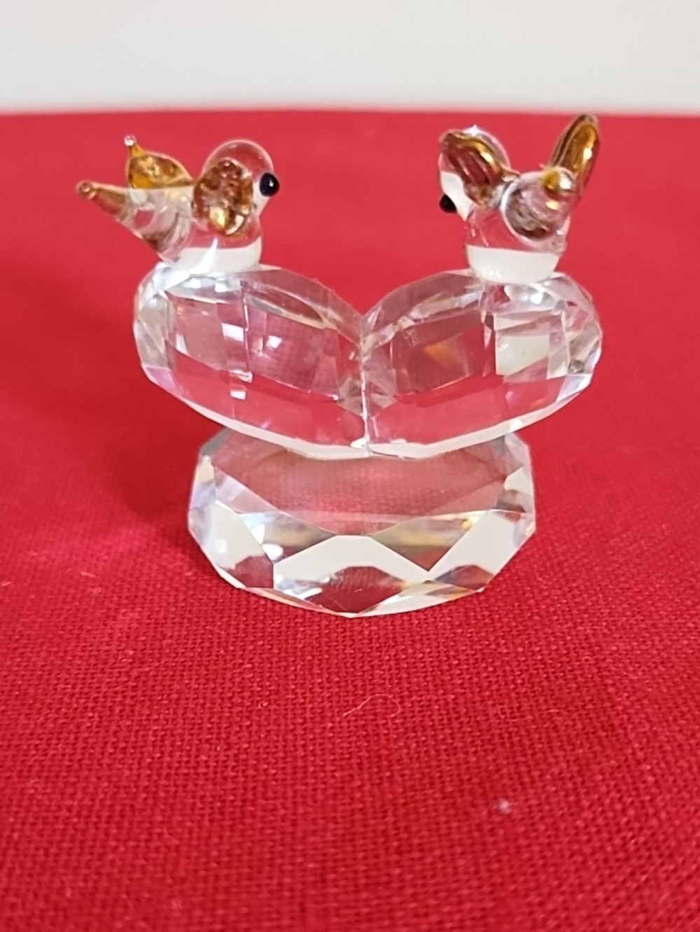 SWAROVSKI FACETED CLEAR CRYSTAL LOVE BIRDS